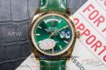 NS Factory Rolex Day Date All Gold Fluted Bezel Green Satin Dial 36mm V3 Upgrade 2836-2 Automatic Watch